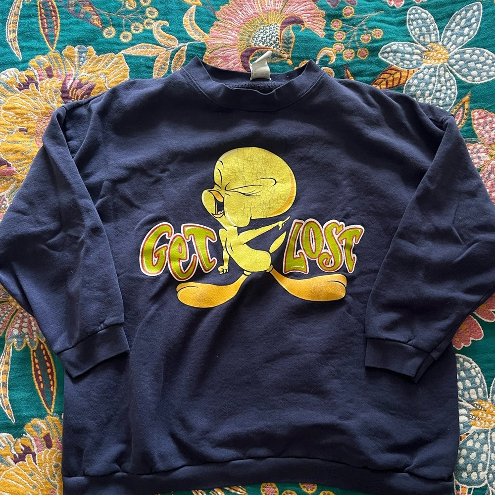 Navy Blue Tweety Men's Sweater